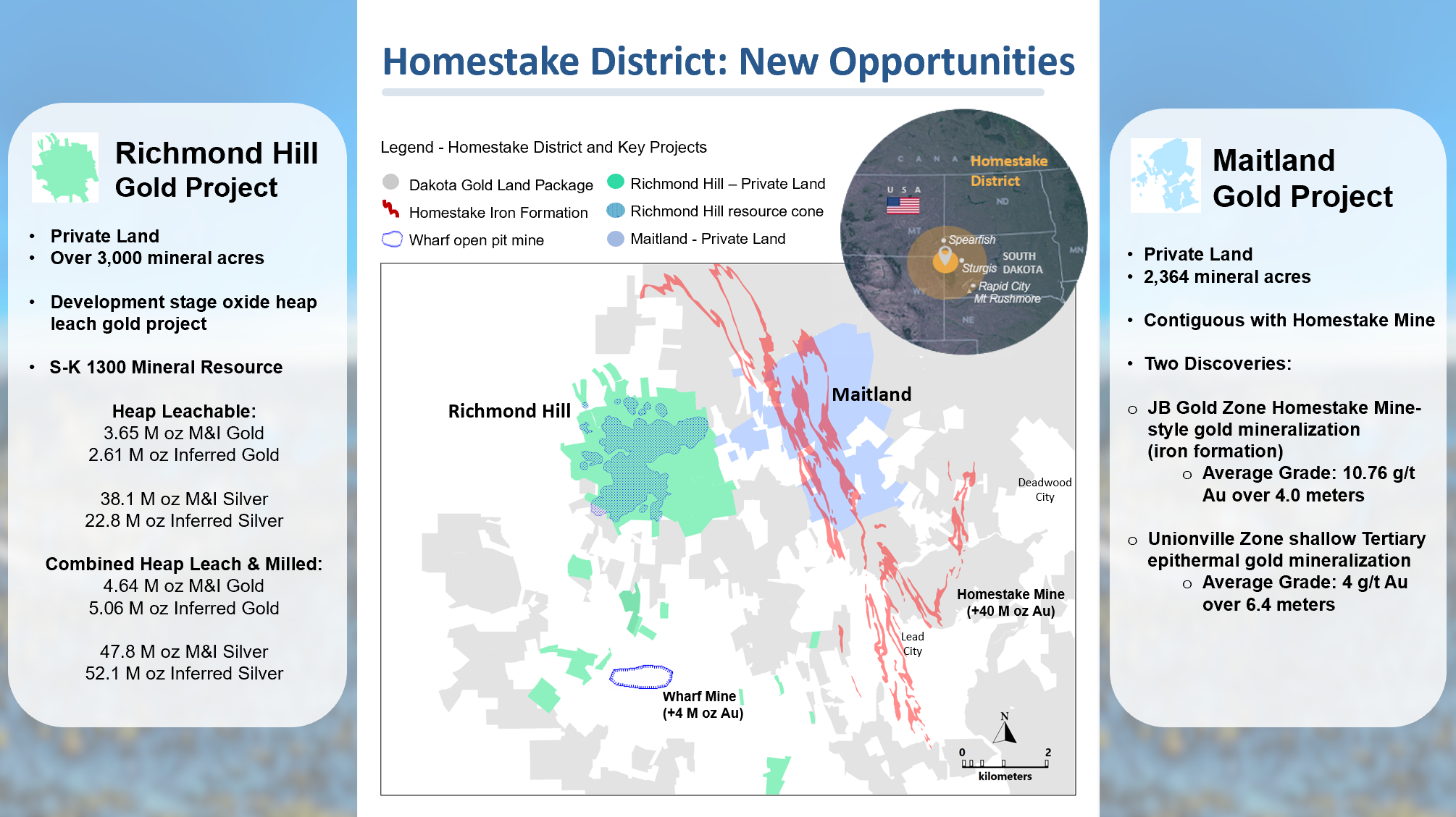 DAKOTA GOLD PROJECTS IN THE HOMESTAKE DISTRICT